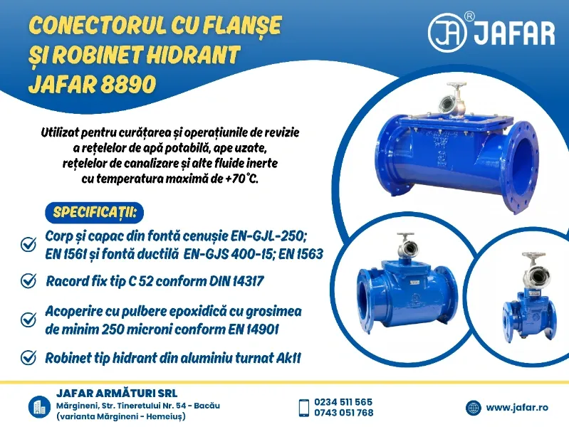 Conector cu flanșe și robinet hidrant JAFAR 8890