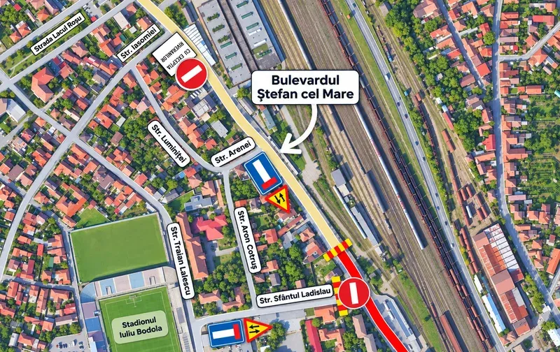 Restricții de circulație pe Bulevardul Ștefan cel Mare pentru finalizarea lucrărilor edilitare (26–31 octombrie 2026)