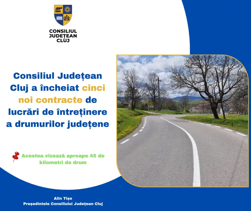 Consiliul Județean Cluj a încheiat cinci noi contracte pentru întreținerea drumurilor județene