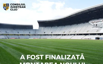 A fost finalizată montarea noului gazon pe stadionul Cluj Arena