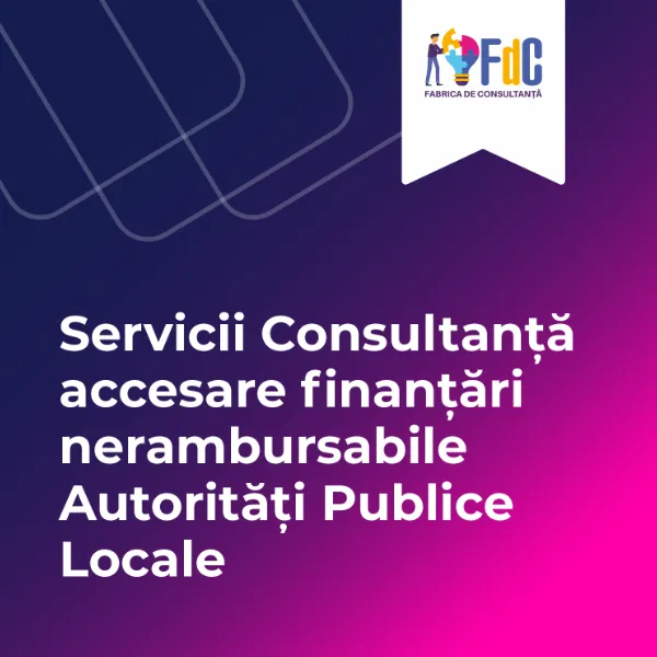Servicii Consultanță accesare finanțări nerambursabile Autorități Publice Locale