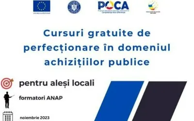 Ultimele patru grupe la cursurile gratuite de perfecționare în domeniul achizițiilor publice pentru aleșii locali