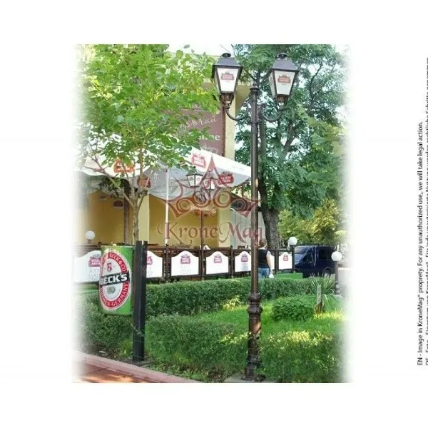 Stalp Iluminat Parc Metalic cu Ornamente Fonta VILLA-2C