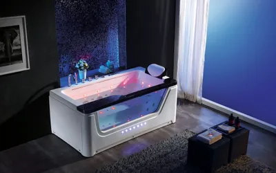 cadă cu hidromasaj și aeromasaj încălzitor apa, sistem dezinfectie cu Ozon, cromoterapie