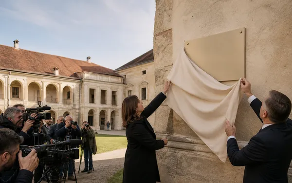 Dezvelire plachetei „Premiul European pentru Patrimoniu / Premiul Europa Nostra 2026” la Castelul Banffy, Răscruci