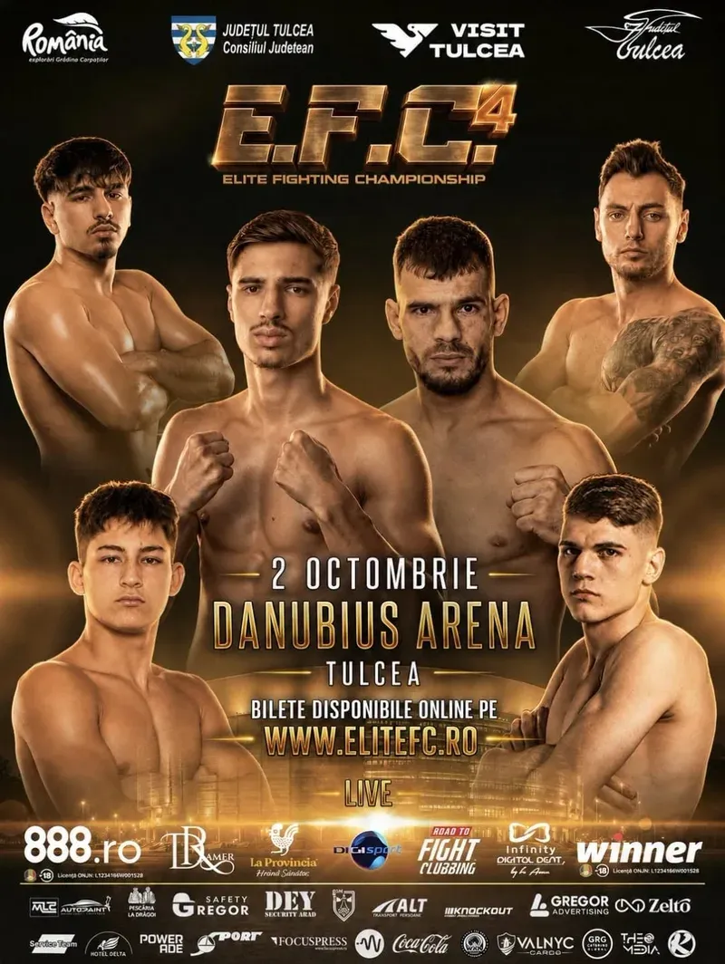 Elite Fighting Championship – „Noaptea Campionilor”, mâine la Danubius Arena Tulcea