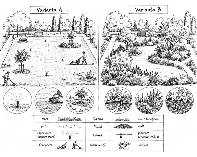 Un spațiu verde usor de intretinut