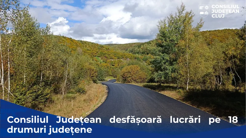 Consiliul Județean desfășoară lucrări pe 18 drumuri județene