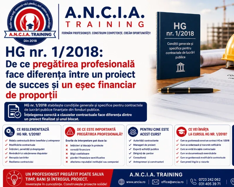 HG nr. 1/2018: De ce pregătirea profesională face diferența între un proiect de succes și un eșec financiar de proporții