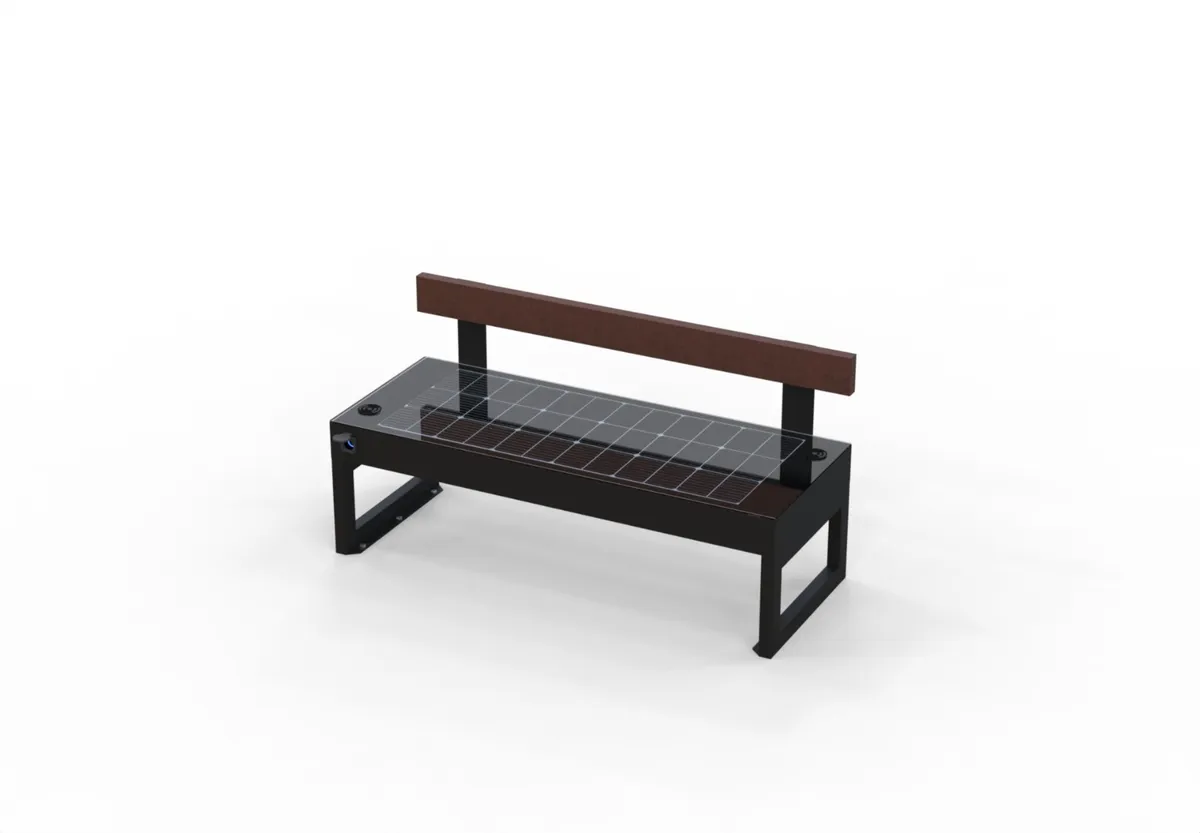 Banca Inteligentă cu șezut din Panou Fotovoltaic cu spătar