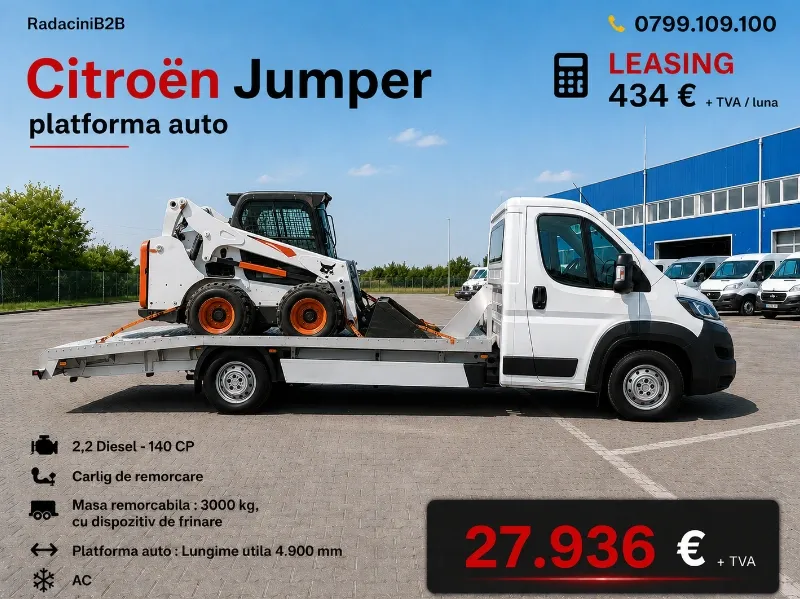 Citroën Jumper 35+ L4, platformă auto de 4.770 × 2.110 mm