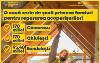 Bani de la Consiliul Județean Cluj pentru alte trei unități școlare din județ