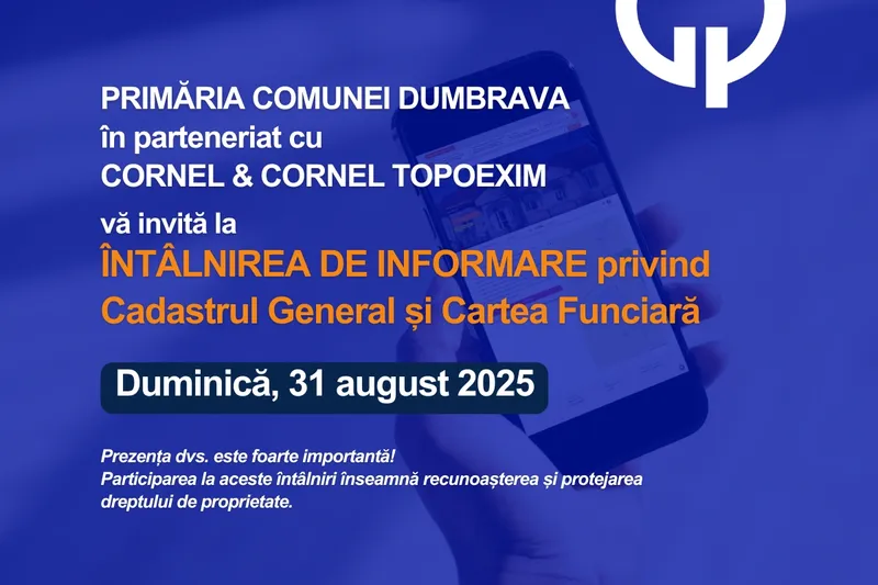 Anunț important: în atenția cetățenilor Comunei Dumbrava, județul Mehedinți