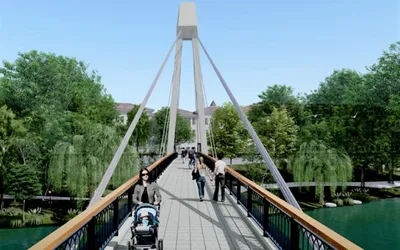 Încep lucrările la pasarela hobanată. Circulație închisă în  următoarele 3 luni
