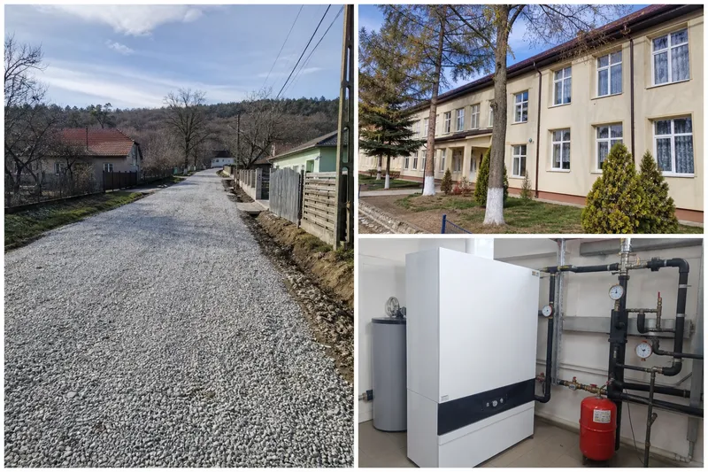 Drumuri reabilitate și centrală termică nouă la Școala Gimnazială din Așchileu, finanțate de Consiliul Județean Cluj