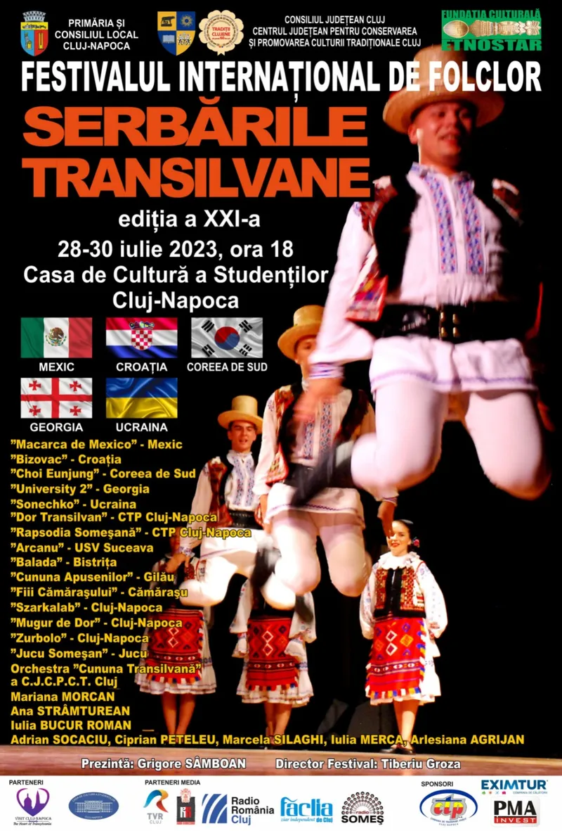 Ansambluri folclorice de pe trei continente, prezente la Festivalul Internațional de Folclor ,,Serbările Transilvane”