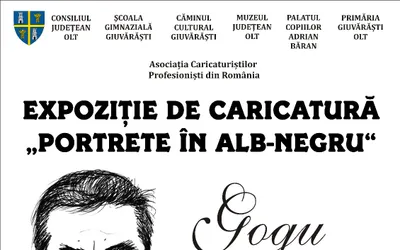 Expoziţie de caricatură Gogu Neagoe în ,,Alb si Negru\" la Giuvărăști