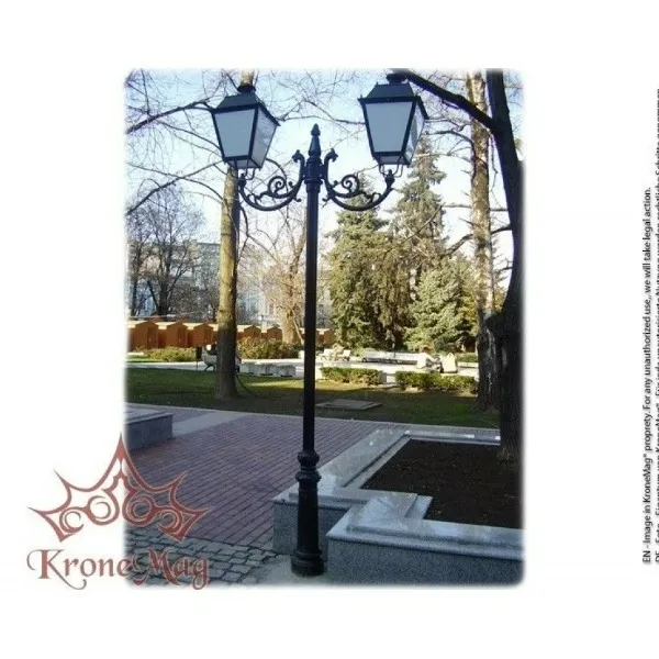 Stalp Iluminat Parc Metalic cu Ornamente din Fonta VILLA-C2