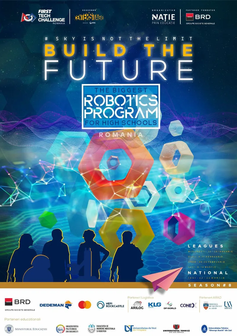 Aradul va fi gazda Competiției Regionale de Robotică TURNEUL DE LIGA FIRST Tech Challenge Arad