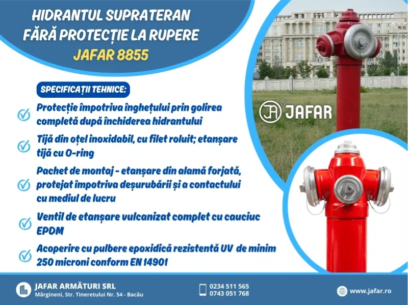 Hidrantul suprateran fără protecție la rupere JAFAR 8855