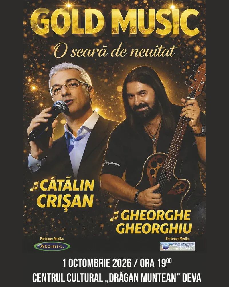 „O seară de neuitat” la Deva: Gheorghe Gheorghiu și Cătălin Crișan — 1 octombrie 2026