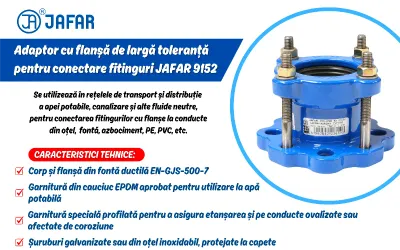 Adaptor cu flanșă de largă toleranță pentru conectare fitinguri JAFAR 9152