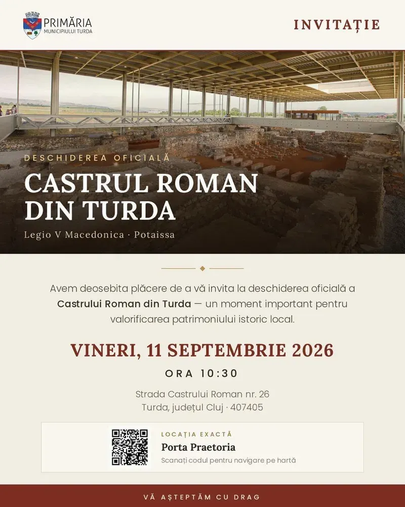 Deschiderea oficială a Castrului Legiunii a V-a Macedonica de la Potaissa — Turda, 11 septembrie 2026