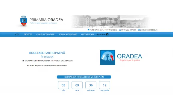 Primaria Oradea a lansat selecția de proiecte publice prin platforma on- line ”Oradea - Bugetare participativă 2023” activ.oradea.ro