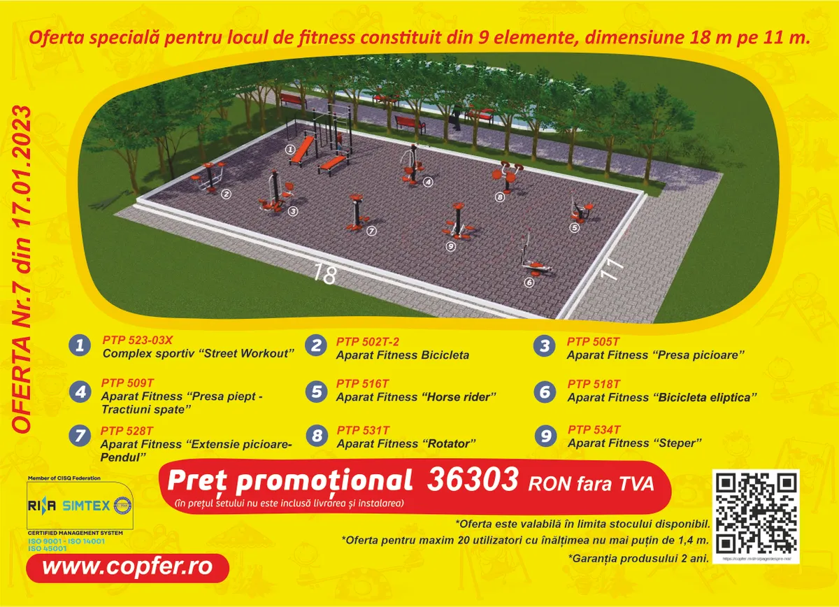 Teren fitness 18m * 11m