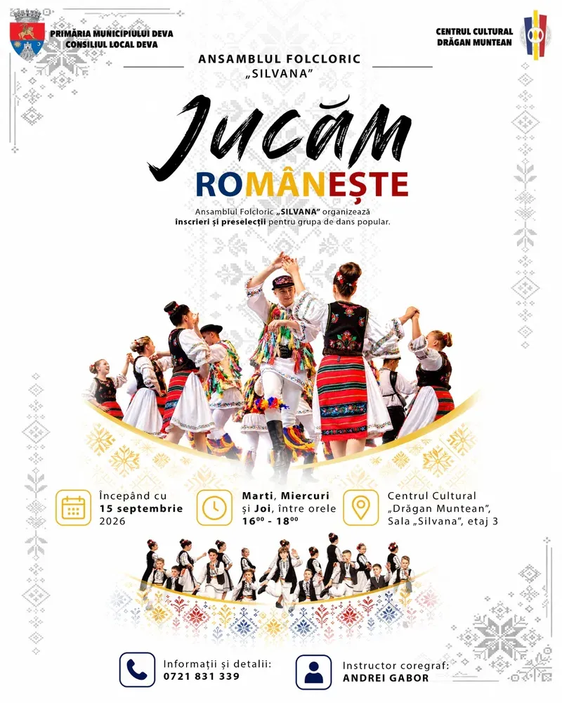 Ansamblul Folcloric „SILVANA” — înscrieri și preselecții pentru noi dansatori începând cu 15 septembrie 2026