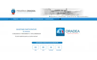 Primaria Oradea a lansat selecția de proiecte publice prin platforma on- line ”Oradea - Bugetare participativă 2023” activ.oradea.ro