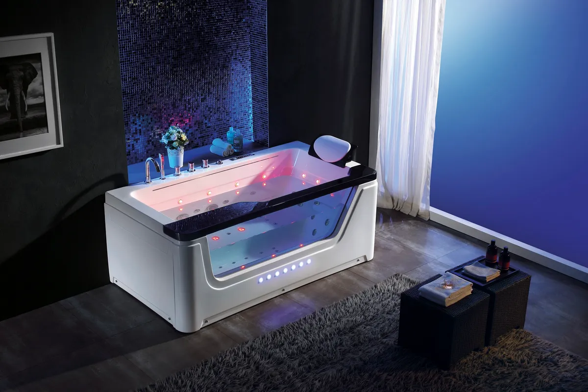 cadă cu hidromasaj și aeromasaj încălzitor apa, sistem dezinfectie cu Ozon, cromoterapie