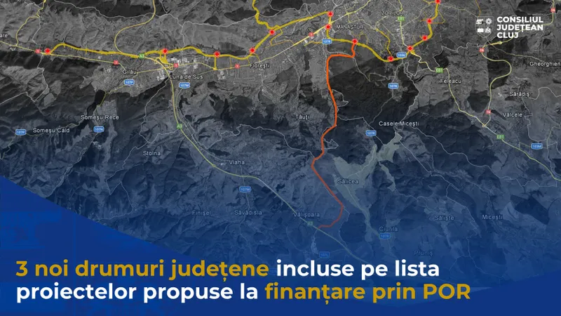 CDR Nord-Vest a aprobat includerea a 3 NOI DRUMURI JUDEȚENE