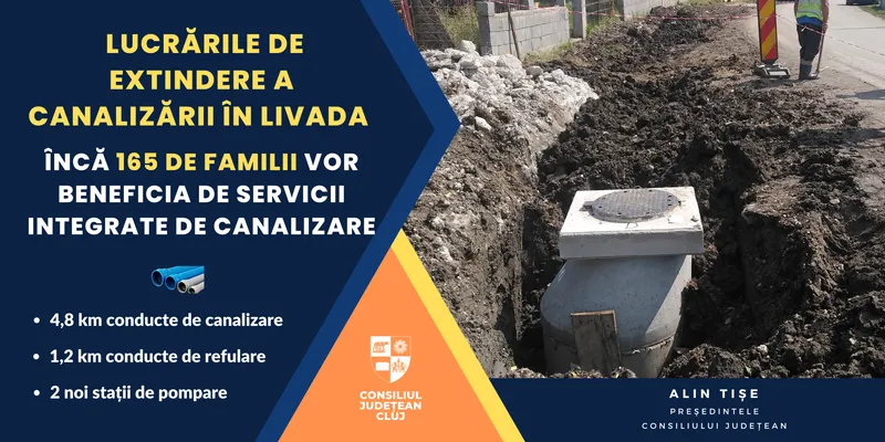 Lucrări de extindere a canalizării în Livada