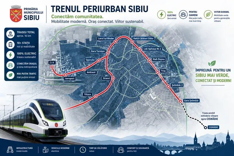 Primăria Sibiu lansează achiziţia pentru studiul de fezabilitate al Trenului Periurban Sibiu