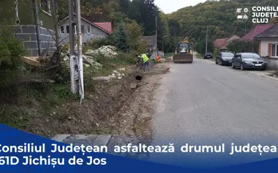 Consiliul Județean asfaltează drumul județean 161D Jichișu de Jos
