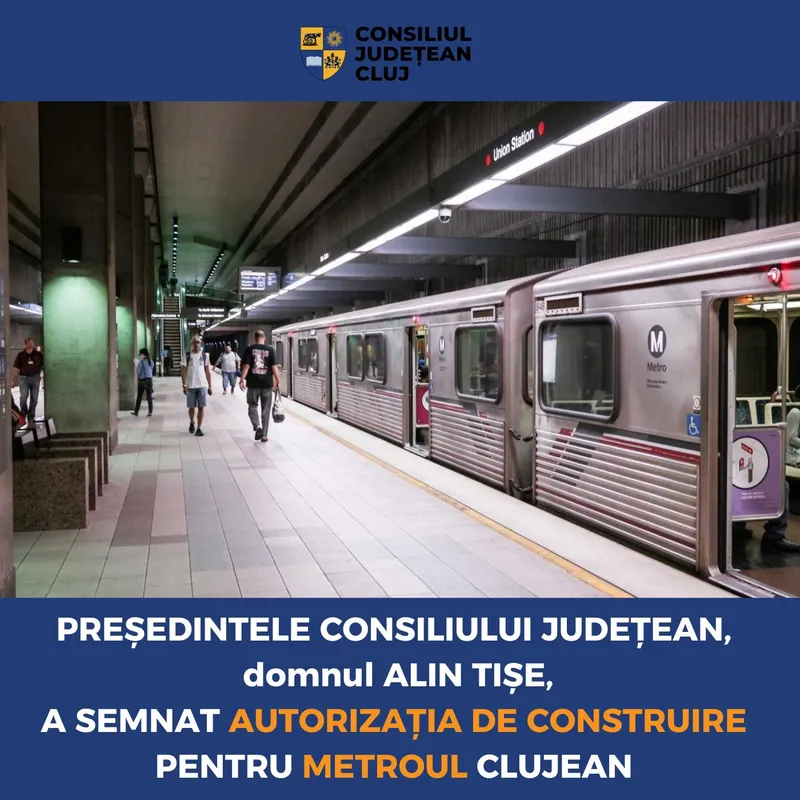 Președintele Consiliului Județean Cluj, domnul Alin Tișe a emis Autorizația de construire pentru Metroul clujean