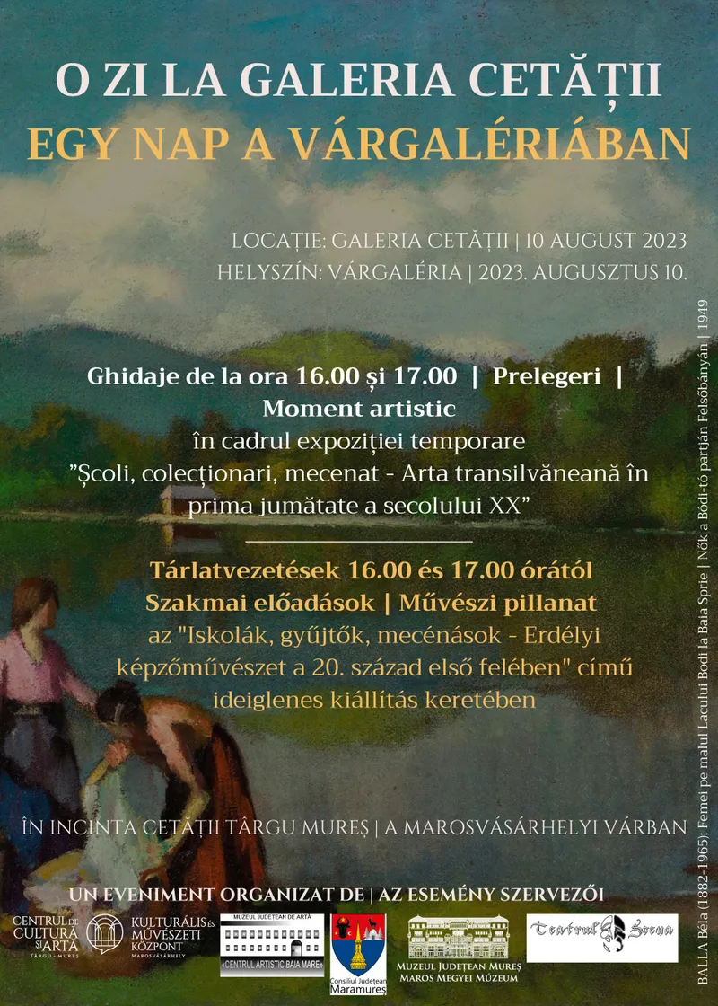 Centrul de Cultură și Artă Târgu Mureș vă invită pe 10 august la  evenimentul “O zi la Galeria Cetății”