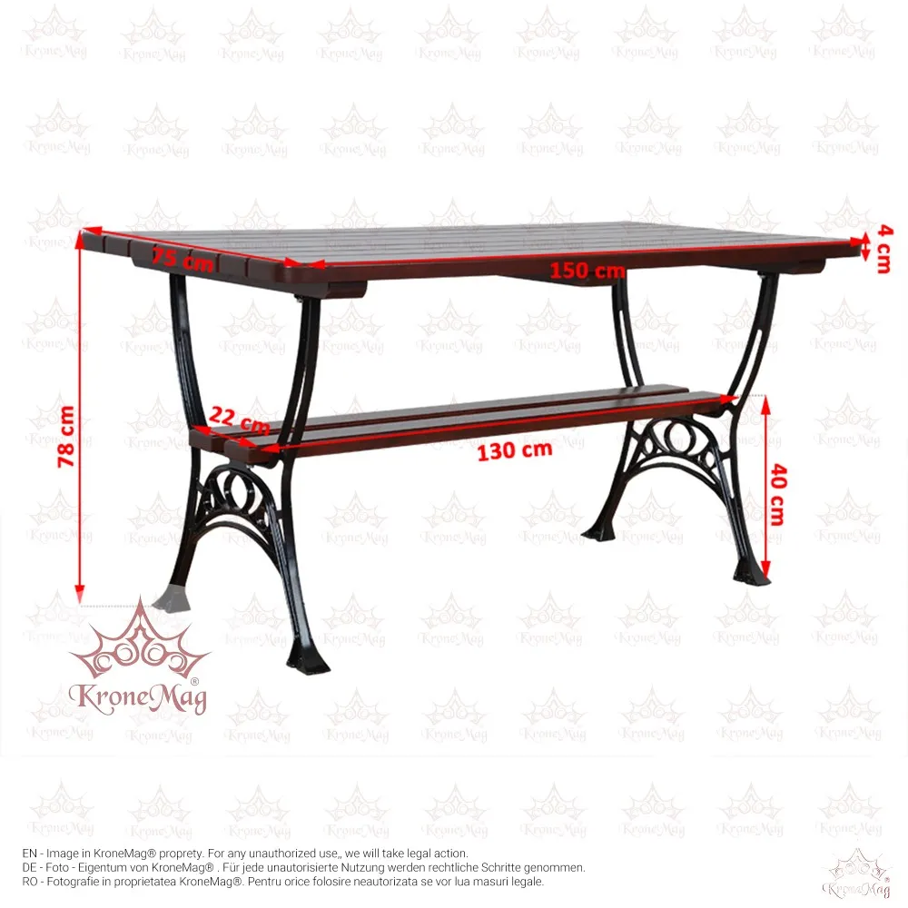 Masă Mobilier Grădină, Curte, Terasă BERLIN