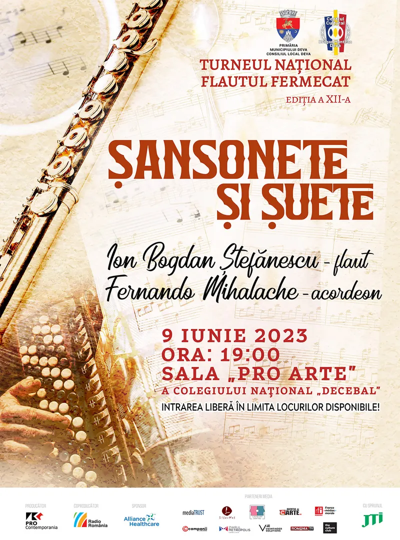 Turneul național „Flautul Fermectat” revine la Deva cu „Șansonete și Șuete”!