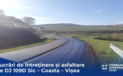 Consiliul Județean realizează lucrări de întreținere și asfaltare pe drumul județean 109D Sic – Coasta - Vișea