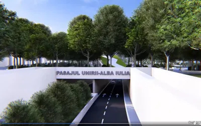 Pasaj rutier subteran de-a lungul bulevardului Unirii