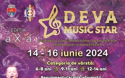 Încep înscrierile la Festivalul Concurs Național de Muzică Pop pentru Copii și Adolescenți „DEVA MUSIC STAR”!
