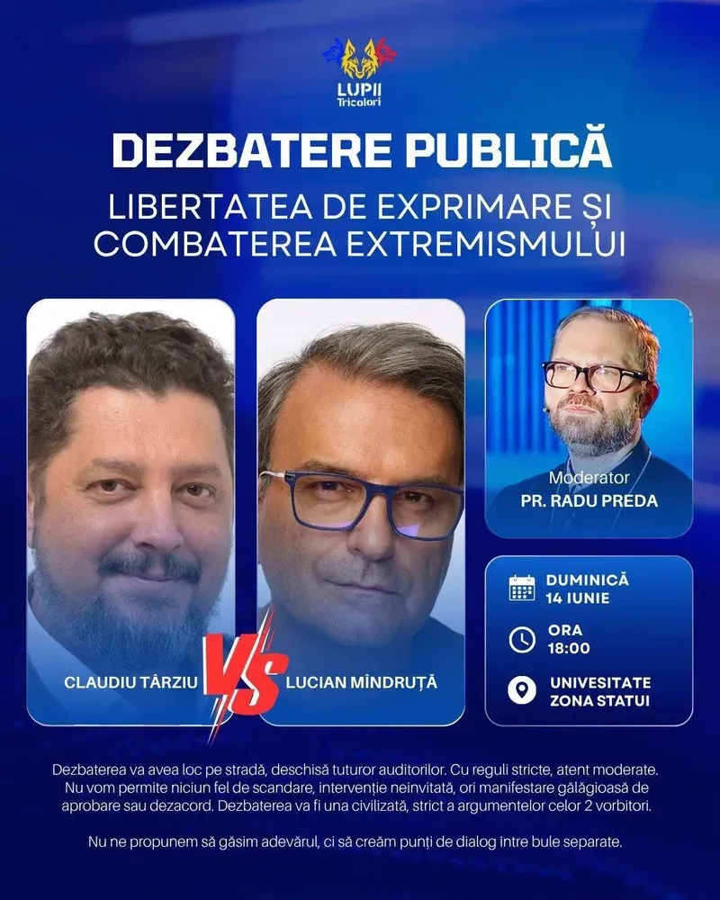 Dezbatere publică: Târziu vs. Mîndruță despre limitele libertății de exprimare — 14 iunie, Statui (Universitate)