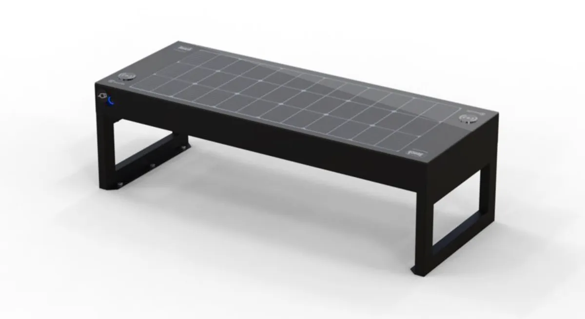 Banca Inteligenta cu șezut din Panou Fotovoltaic fără spătar