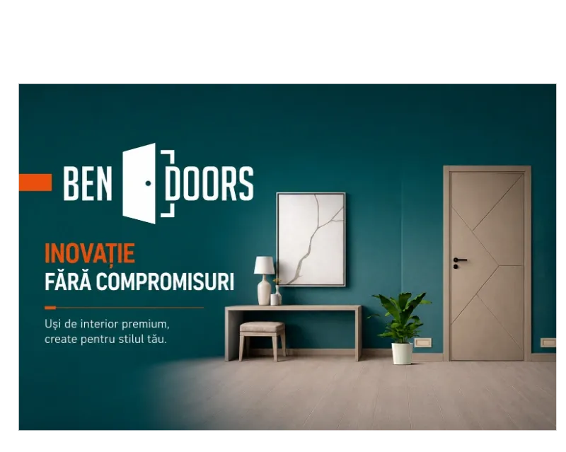 INOVAȚIE FĂRĂ COMPROMISURI: Bencomp revoluționează piața din România și lansează BENDOORS – uși de interior din WPC pe baza de PVC, 100% rezistente la apă și umiditate