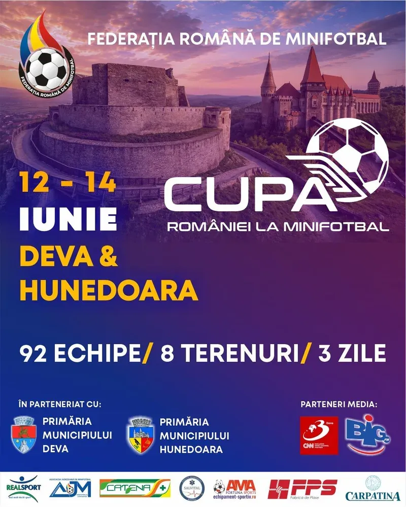 Restricții de circulație pe Strada Axente Sever (Deva) pentru Cupa României la Minifotbal și amenajarea unei fan-zone
