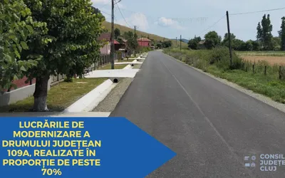 Lucrările de modernizare a drumului județean 109A, realizate în proporție de peste 70%