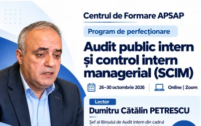 Curs Audit public intern și control intern managerial | 5 sesiuni LIVE pe Zoom | Lector Dumitru Cătălin Petrescu