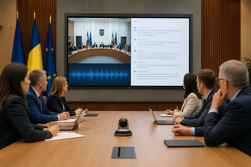 Governance Desk adaugă transcrierea automată a ședințelor, realizată de componenta proprie de inteligență artificială